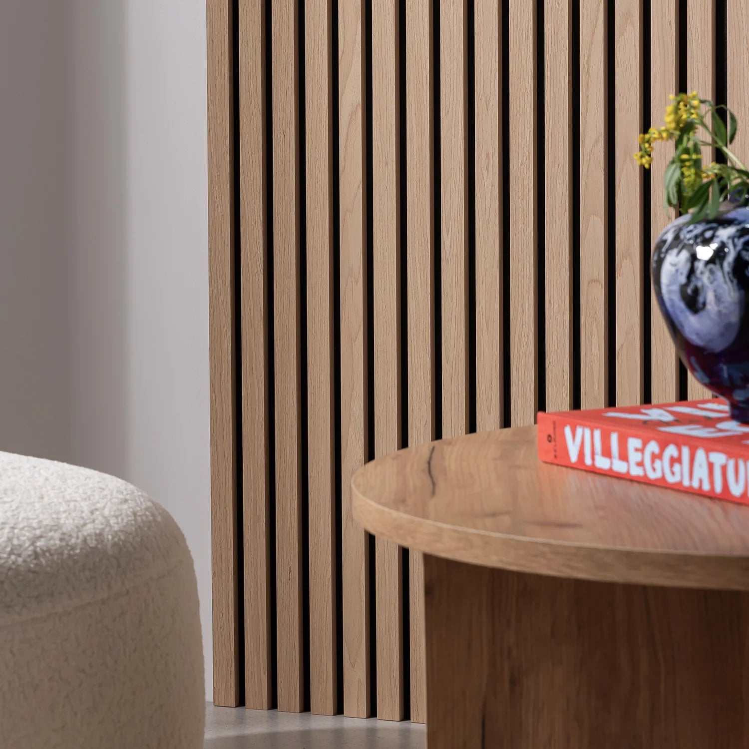 Natural Oak Slatted Wall Panel