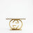 Luxury Marble Console Table with Gold Geometric Base