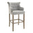 New Upholstered Barstool with Matte Light Wooden Legs