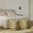 Beige Velvet Ottoman