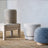 Beige Velvet Ottoman