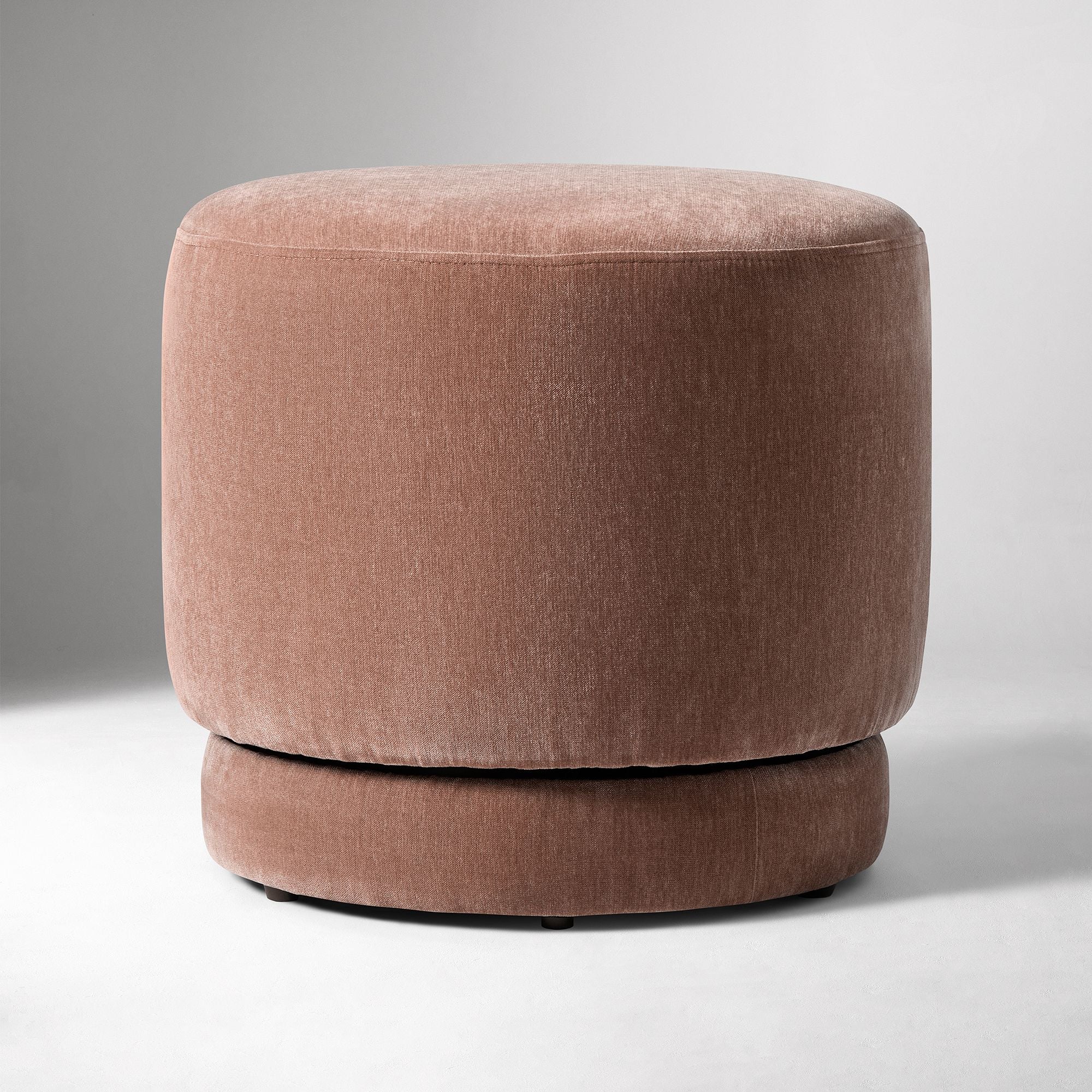 Beige Velvet Ottoman