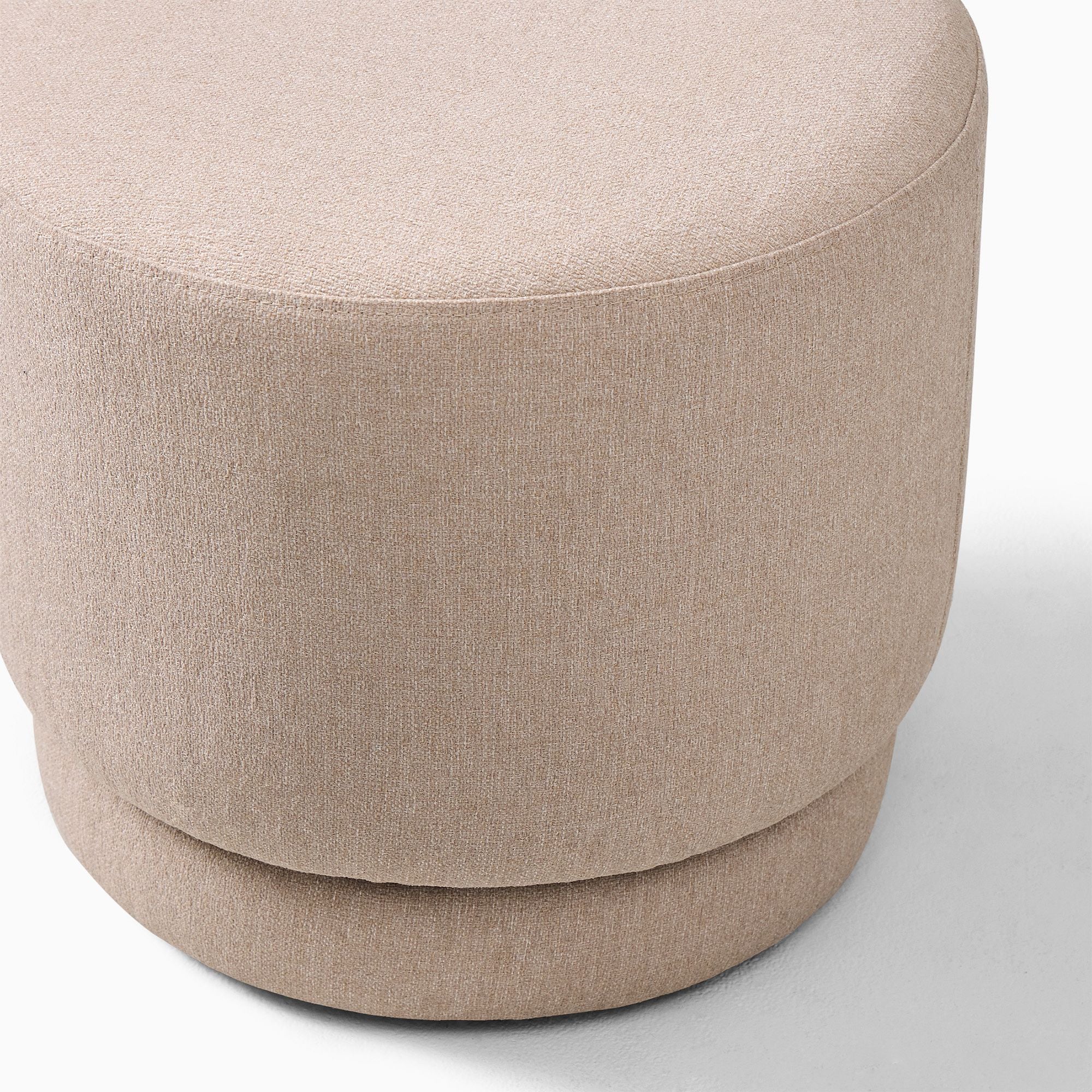 Beige Velvet Ottoman