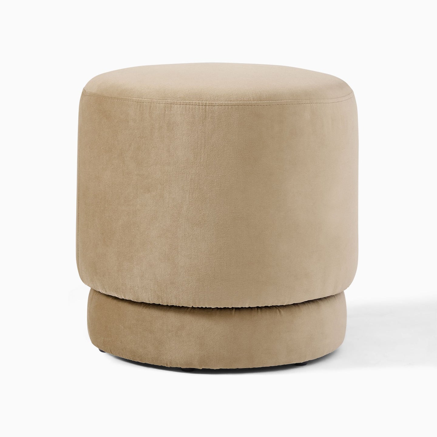 Beige Velvet Ottoman
