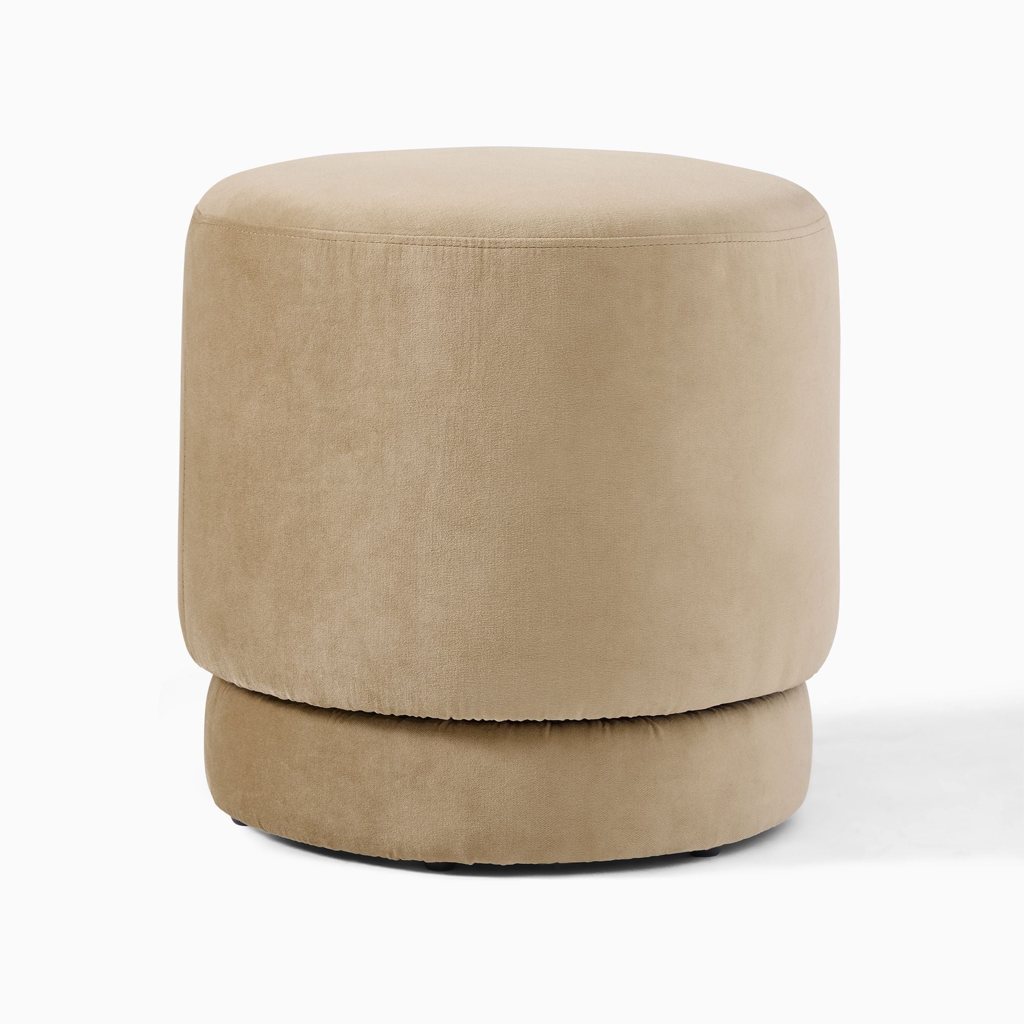 Beige Velvet Ottoman