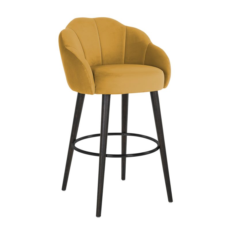 Yellow Wood Barstool